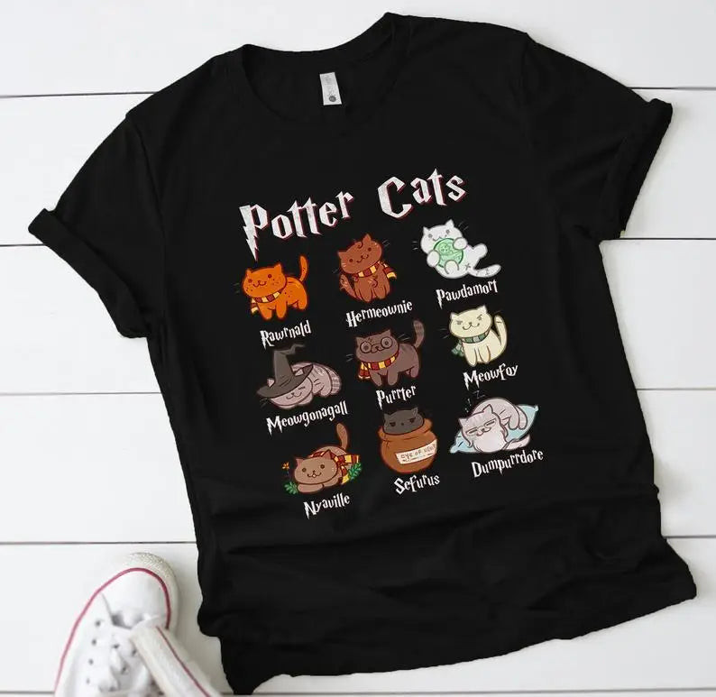 Cute Potter Cats Unisex T shirt