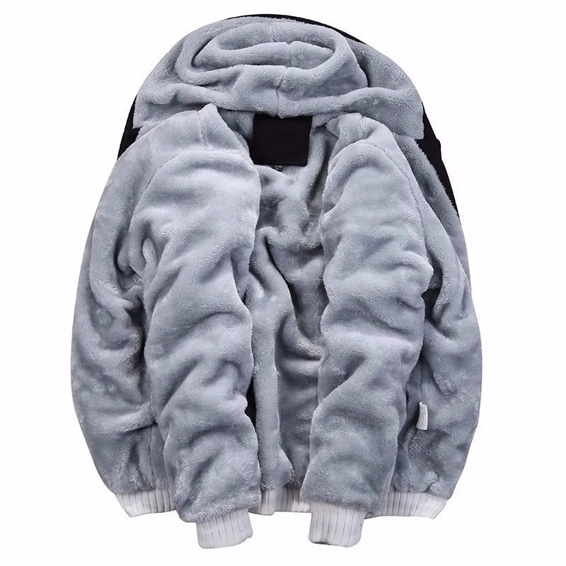 Fleece warm thick hooded zip up