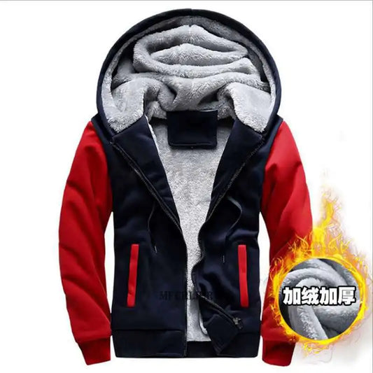 Fleece warm thick hooded zip up