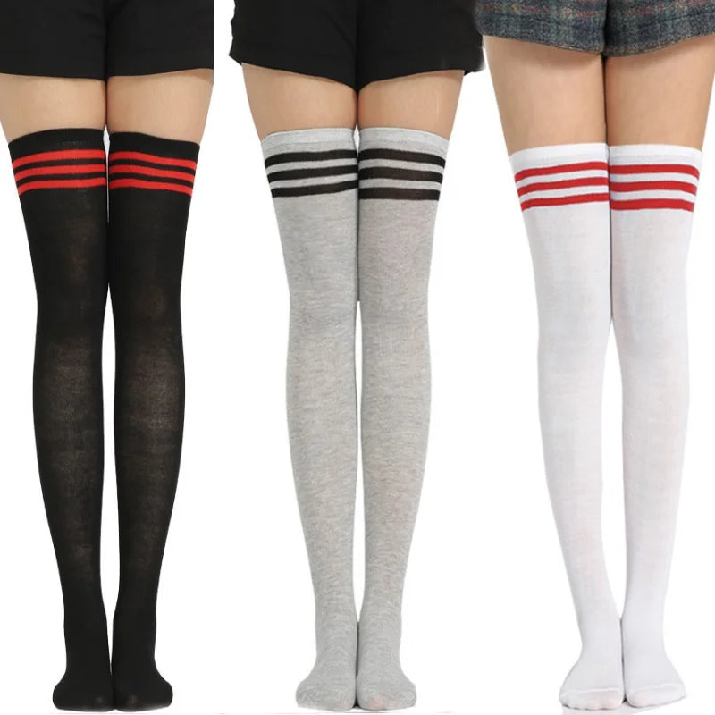 Striped Long Sock Over The Knee Stockings