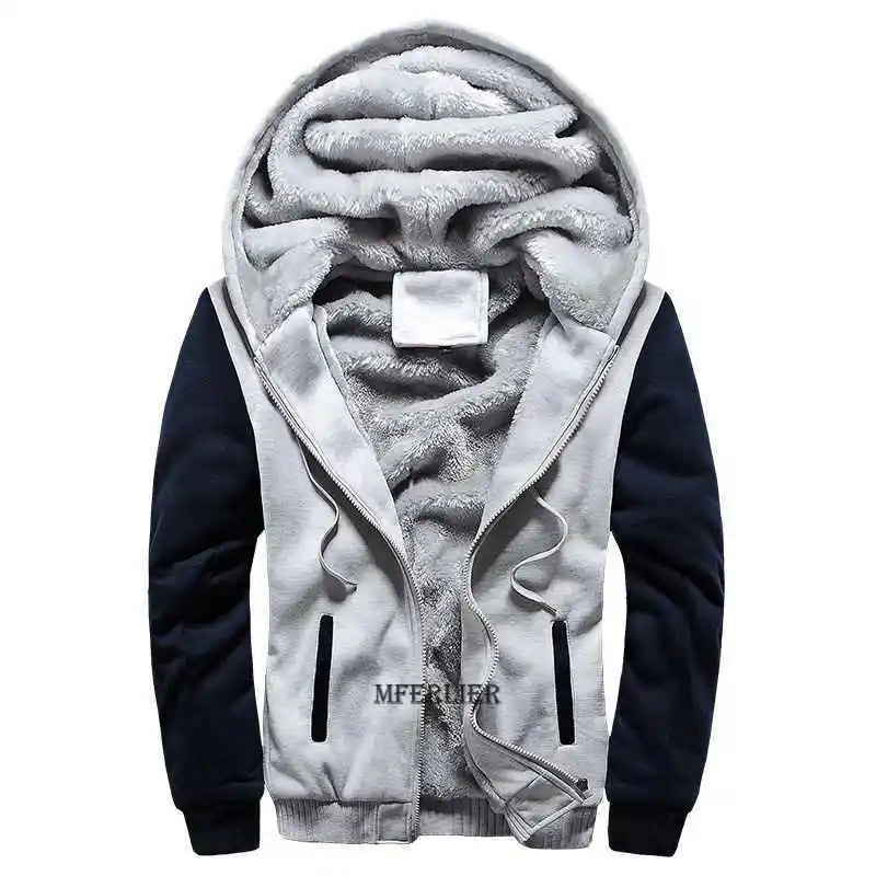 Fleece warm thick hooded zip up