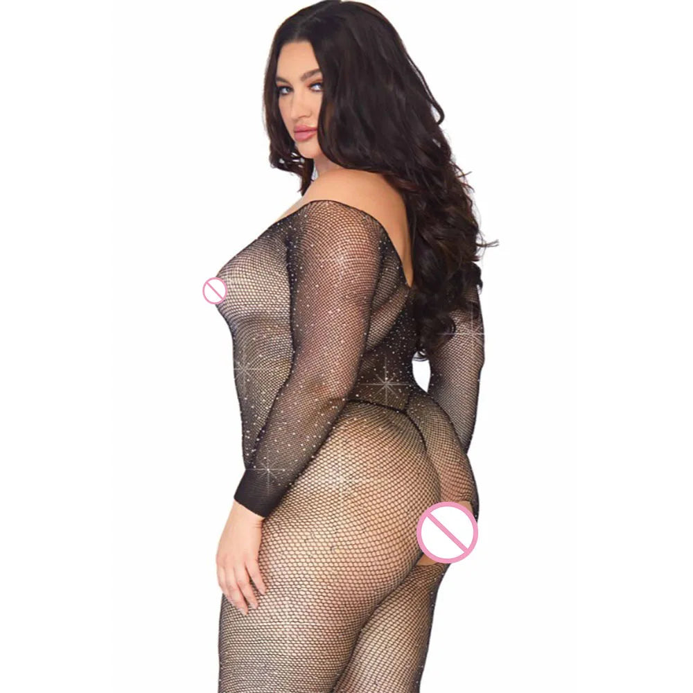 Plus Size Sexy Fishnet Lingerie