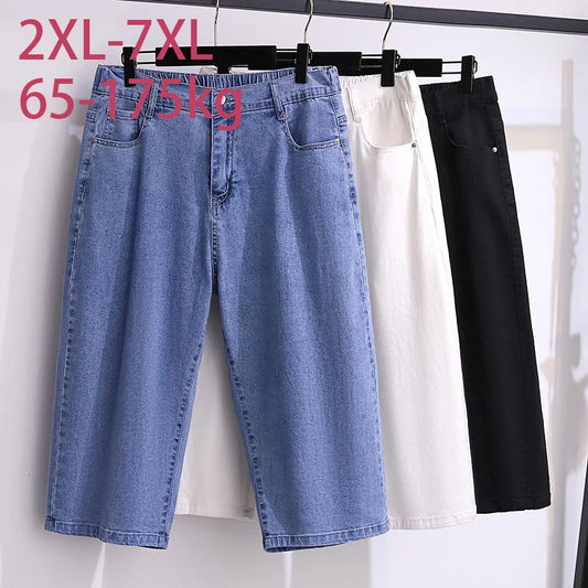 High Waist Denim Capris