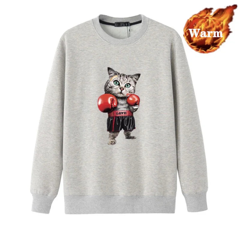 Cartoon cat sweatshirt Plus size pullover