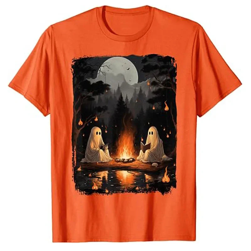 Ghost Book Reading Campfire T-Shirt