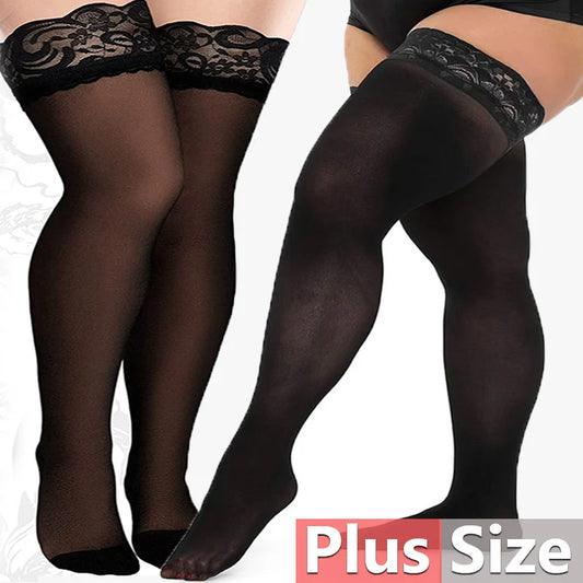 Thigh High Lace Top Stockings with Silicone Anti-slip