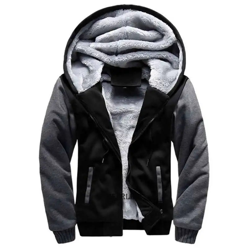 Fleece warm thick hooded zip up