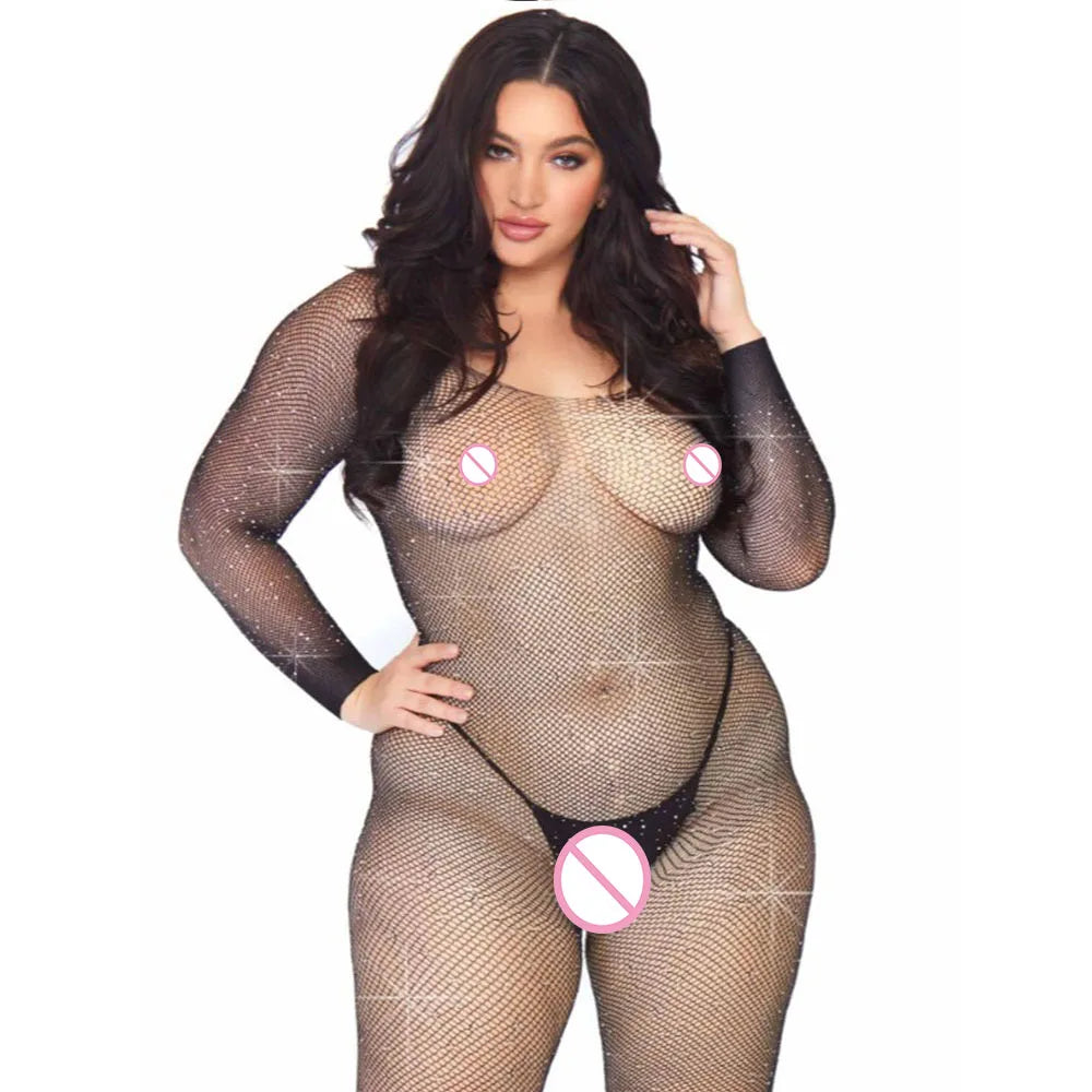 Plus Size Sexy Fishnet Lingerie