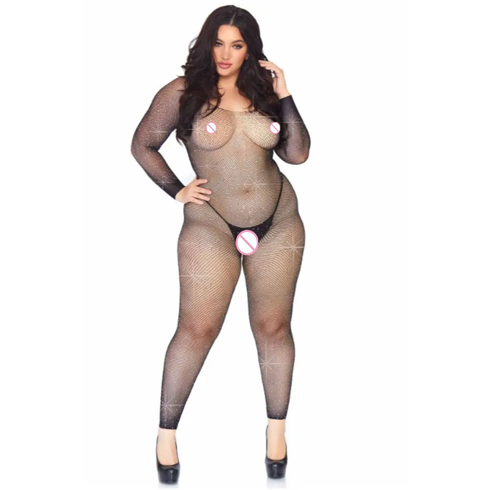 Plus Size Sexy Fishnet Lingerie