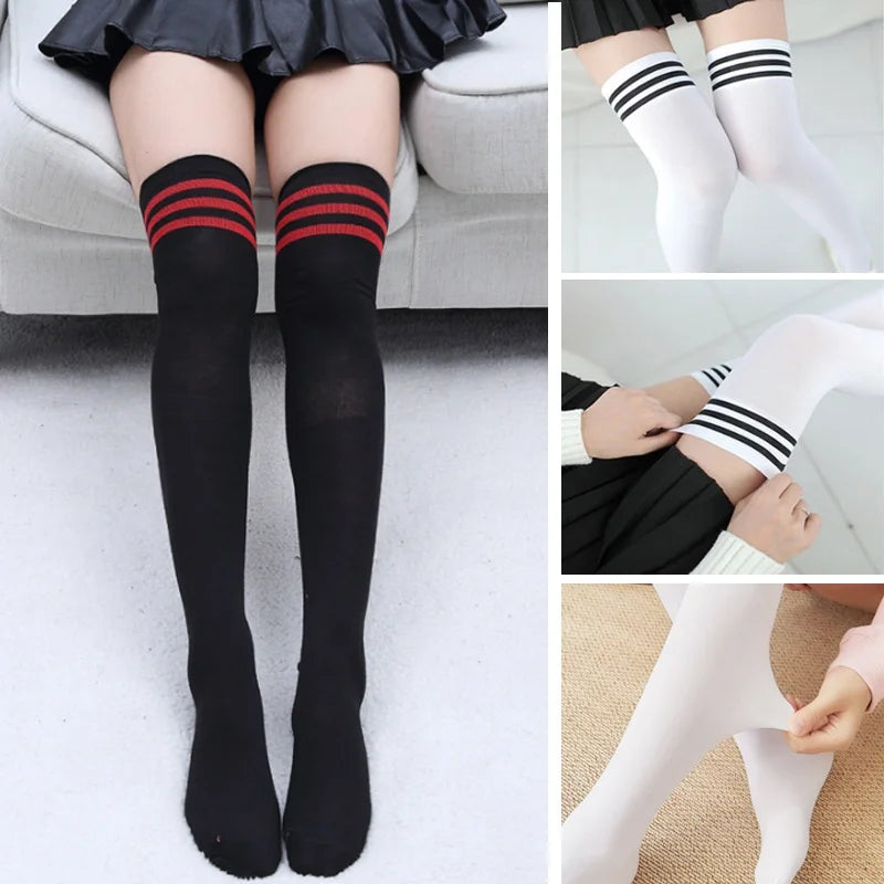 Striped Long Sock Over The Knee Stockings