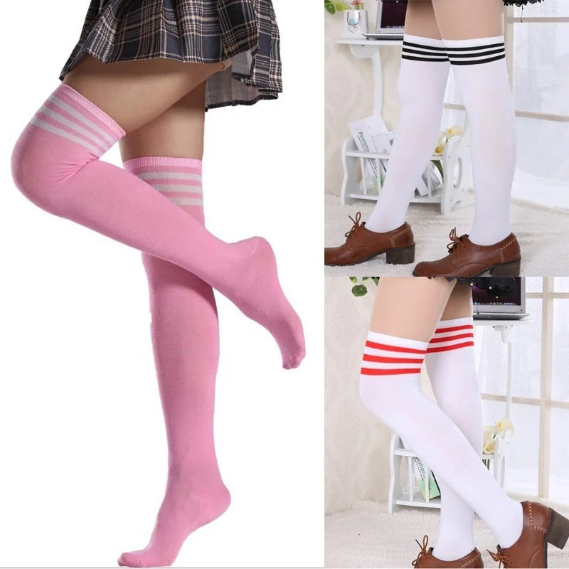 Striped Long Sock Over The Knee Stockings