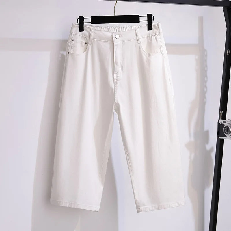 High Waist Denim Capris