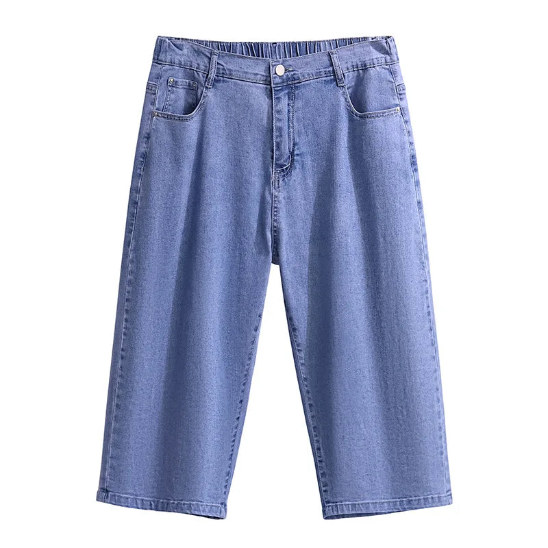 High Waist Denim Capris